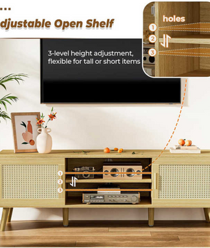 Modern living room furniture rattan console entertainment center TV