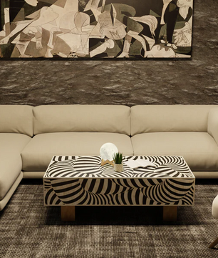 Inlay Coiled Rectangular Coffee Table- Luxe
