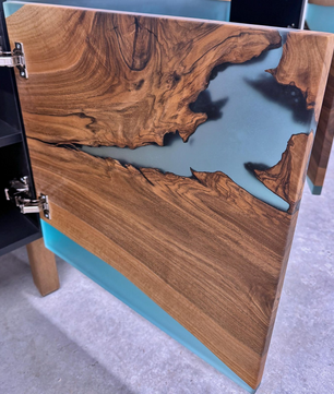 Epoxy Resin Console-Teal Blue