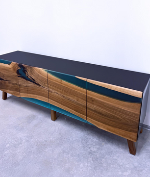Epoxy Resin Console-Teal Blue
