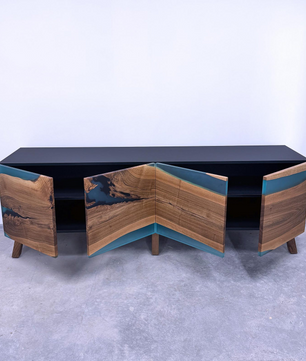Epoxy Resin Console-Teal Blue