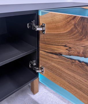 Epoxy Resin Console-Teal Blue