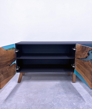 Epoxy Resin Console-Teal Blue