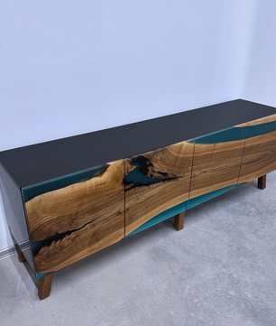 Epoxy Resin Console-Teal Blue