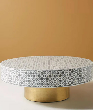 Inlay Round Coffee Table- Geomertric Flower