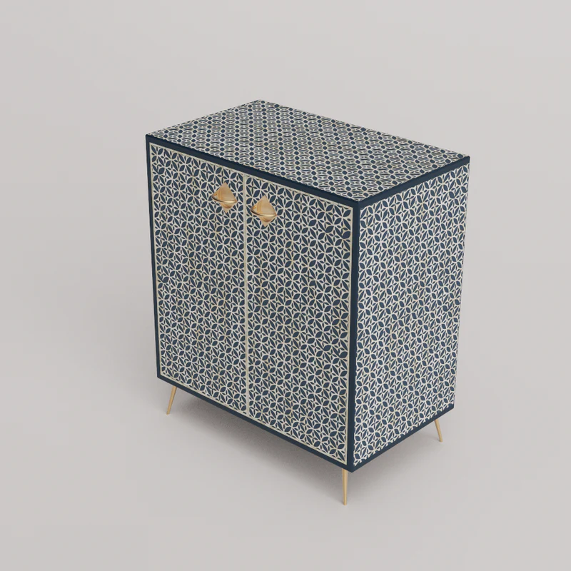 Inlay Storage Cabinet - Geometric Floral