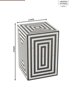 Inlay Rectangular Bedside Table