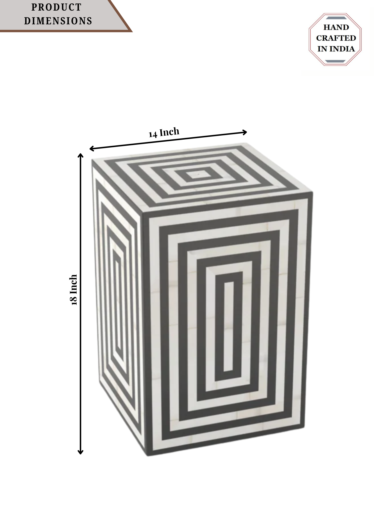 Inlay Rectangular Bedside Table