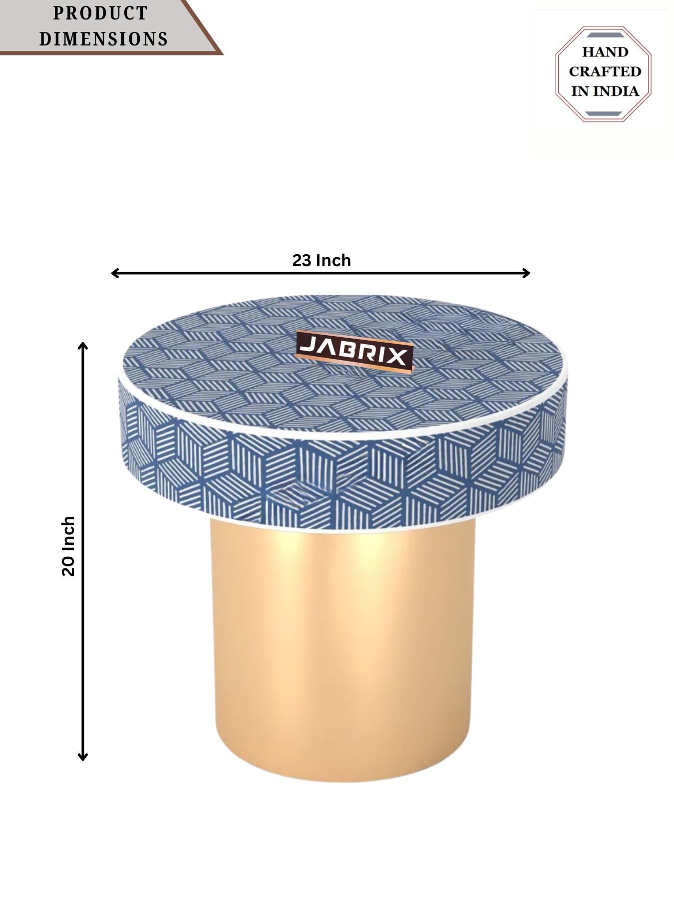 Inlay Round Side Table- Geo