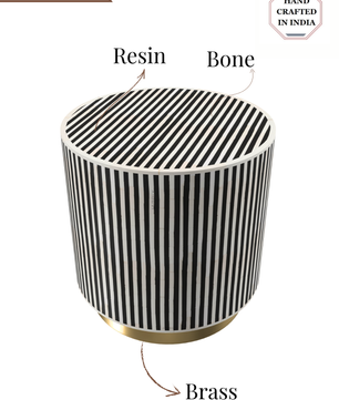 Inlay Round Side Table - Waterfall