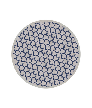 Inlay Drum Side Table with Base - Targua