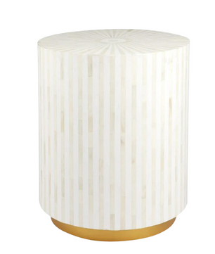 Inlay Drum Side Table