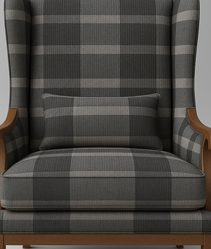 Elegant Wingback Accent Chair in Premium Velvet Fabric with Cushion