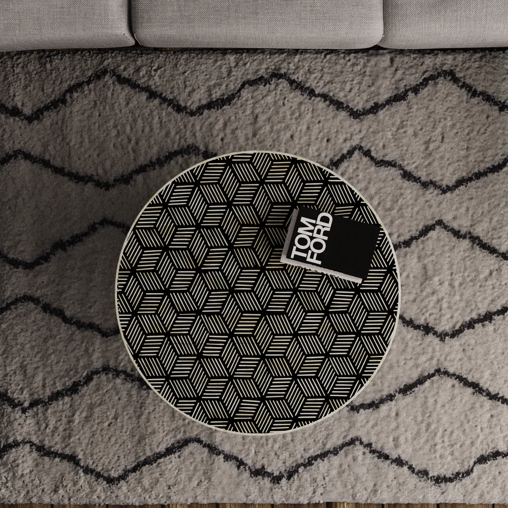 Inlay Round Coffee Table- Geo