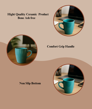 Midnight Blue Ceramic Coffee Mug – 350ML Set Of 3