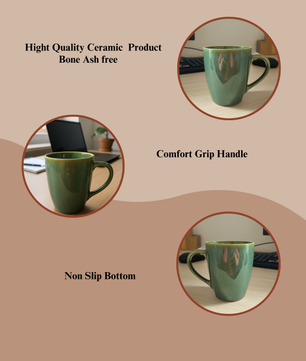 Light Green Ceramic Coffee Mug – 350ML