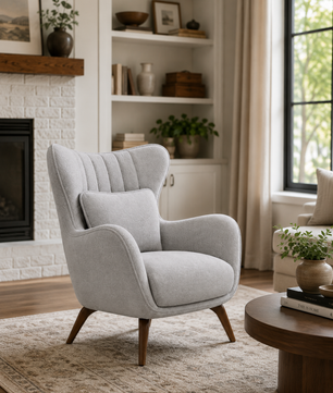 Suede fabric  lounge chair