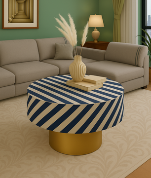 Inlay Round Coffee Table-Waterfall