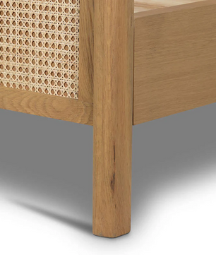 Libra Teak Wood Rattan Bed