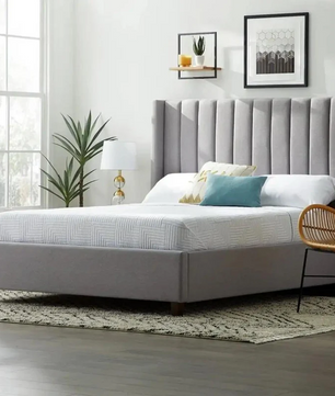 Adele Vertical Upholstered Wingback Bed