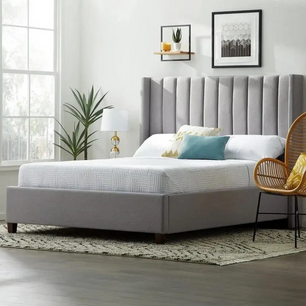 Adele Vertical Upholstered Wingback Bed
