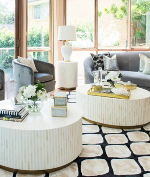 Inlay Round Coffee Table- Makayla