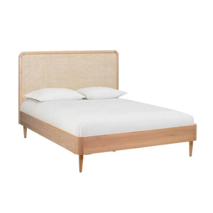 Carmen Teak Wood Rattan Bed