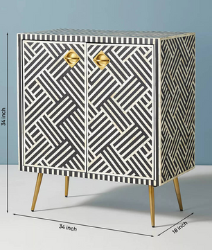 Inlay Storage Cabinet-Chevron