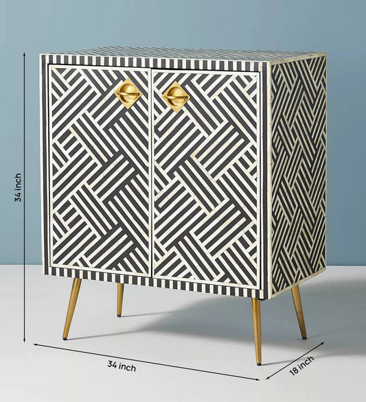 Inlay Storage Cabinet-Chevron