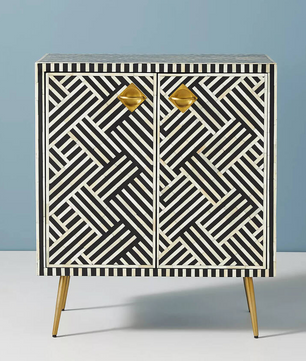 Inlay Storage Cabinet-Chevron
