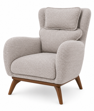 wooden base accent chair