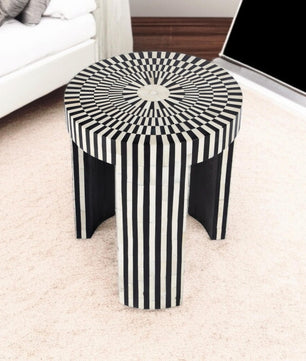 Handmade Inlay Side Table- Waterfall