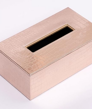 Leather Tissue Box-Rose Gold