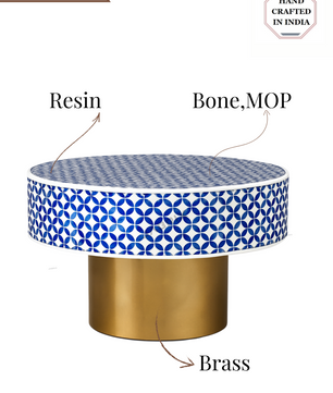 Inlay Round Coffee Table-Moroccan