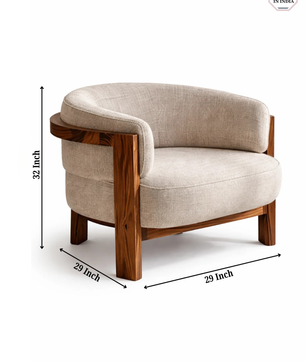 Elra Solid Teak Wood Accent Chair