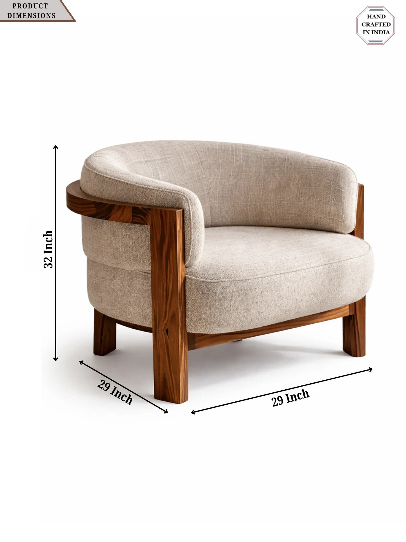 Elra Solid Teak Wood Accent Chair