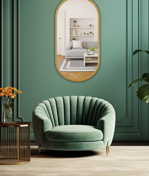 Classic Oblong Mirror- Gold