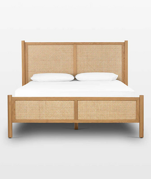 Libra Teak Wood Rattan Bed