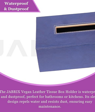 Leather Tissue Box- Navy Blue