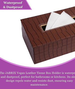 Leather Tissue Box-Tan Brown
