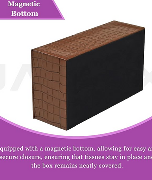 Leather Tissue Box-Tan Brown