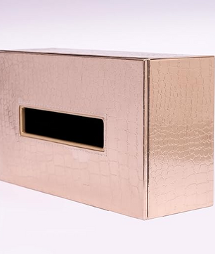 Leather Tissue Box-Rose Gold