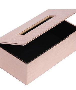 Leather Tissue Box-Rose Gold