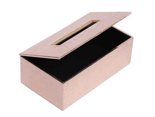 Leather Tissue Box-Rose Gold