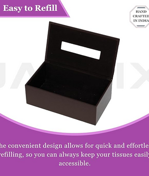Leather Tissue Box- Black