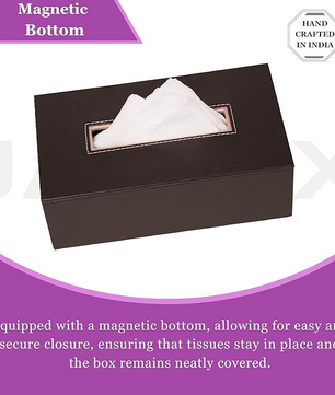 Leather Tissue Box- Black